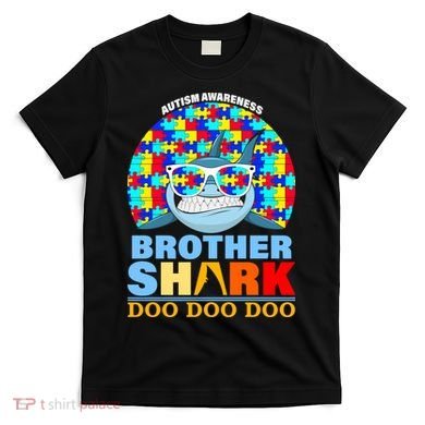 Autism Awareness Brother Shark Puzzles T-Shirt