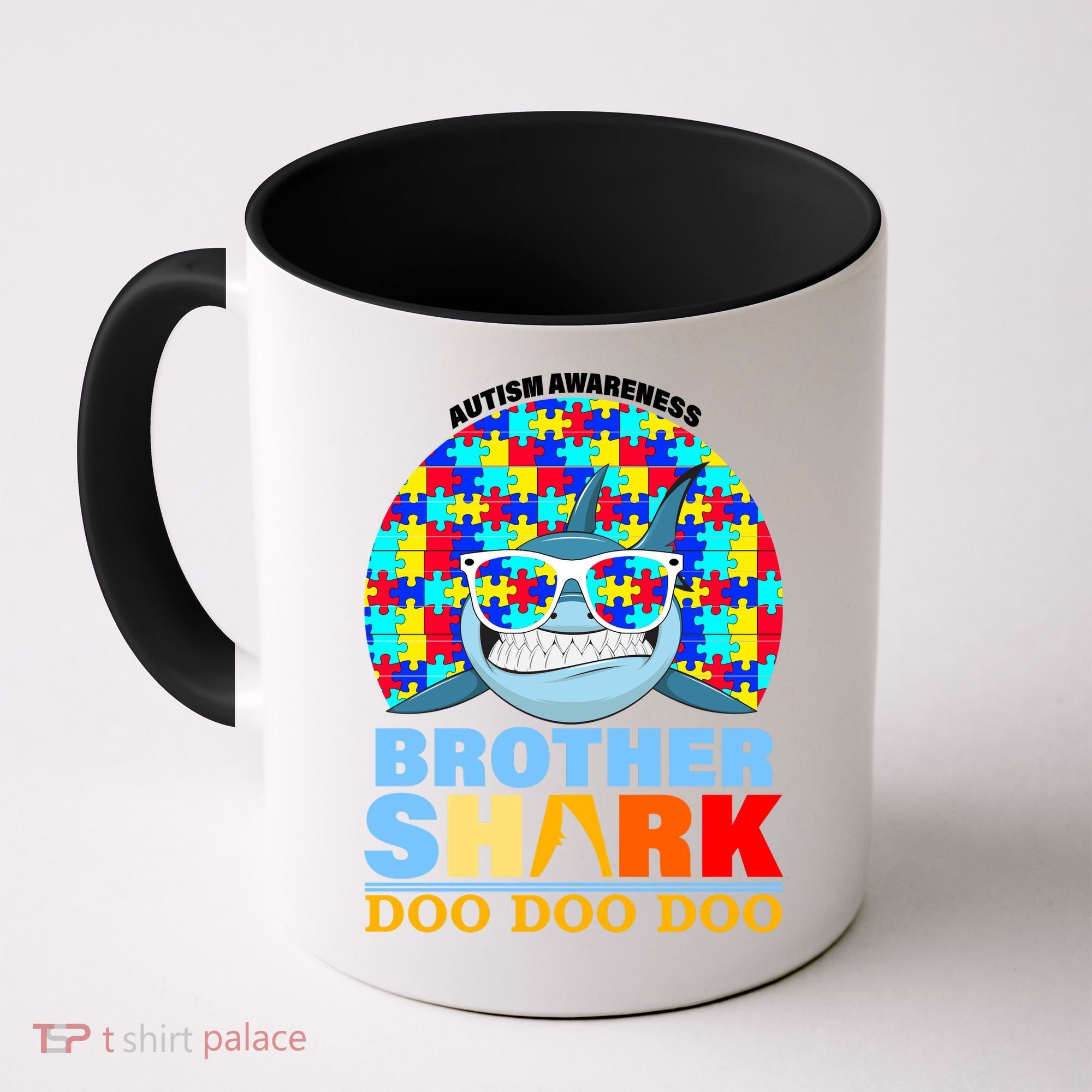 Autism Awareness Brother Shark Puzzles Coffee Mug