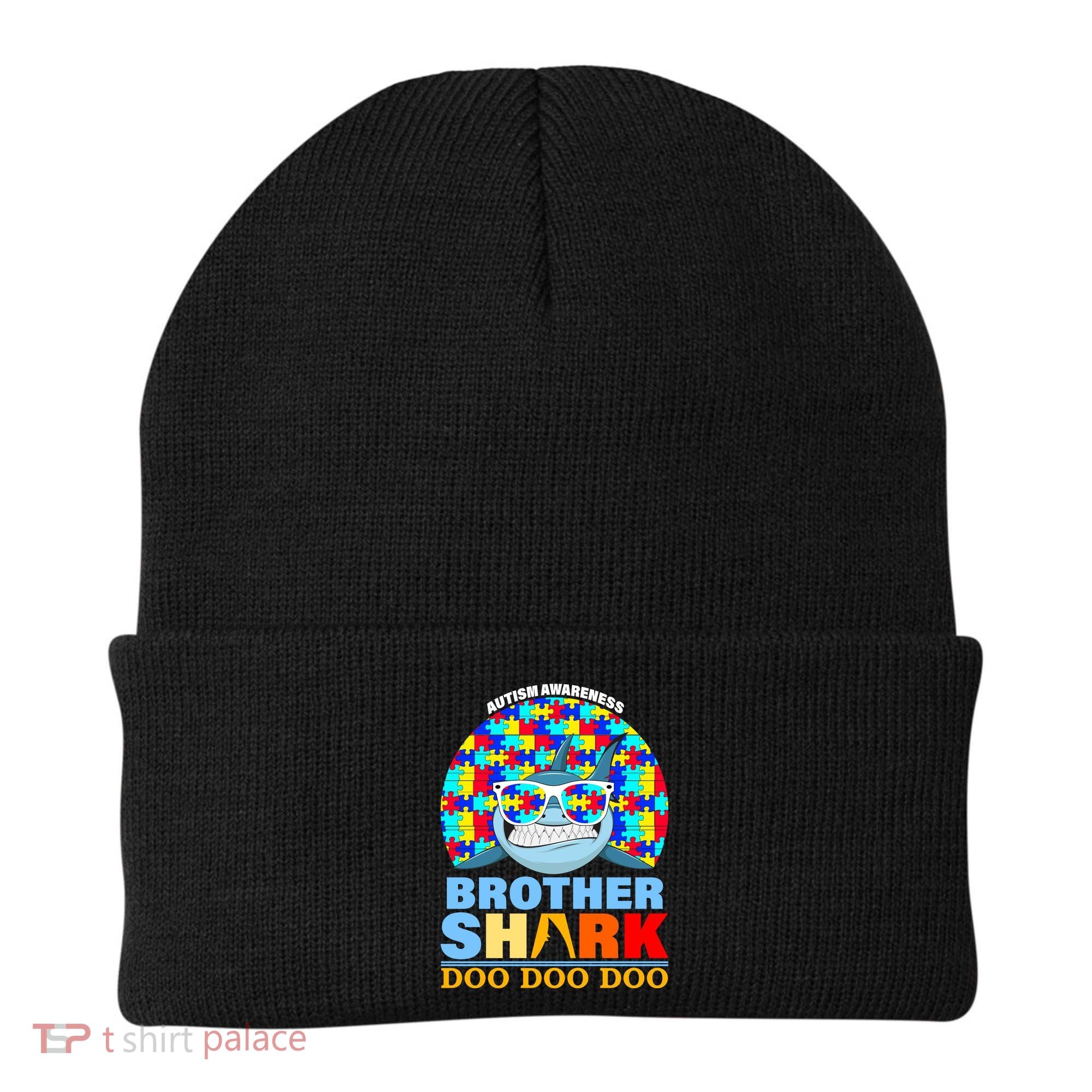 Autism Awareness Brother Shark Puzzles Beanie