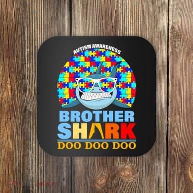 Autism Awareness Brother Shark Puzzles Coaster