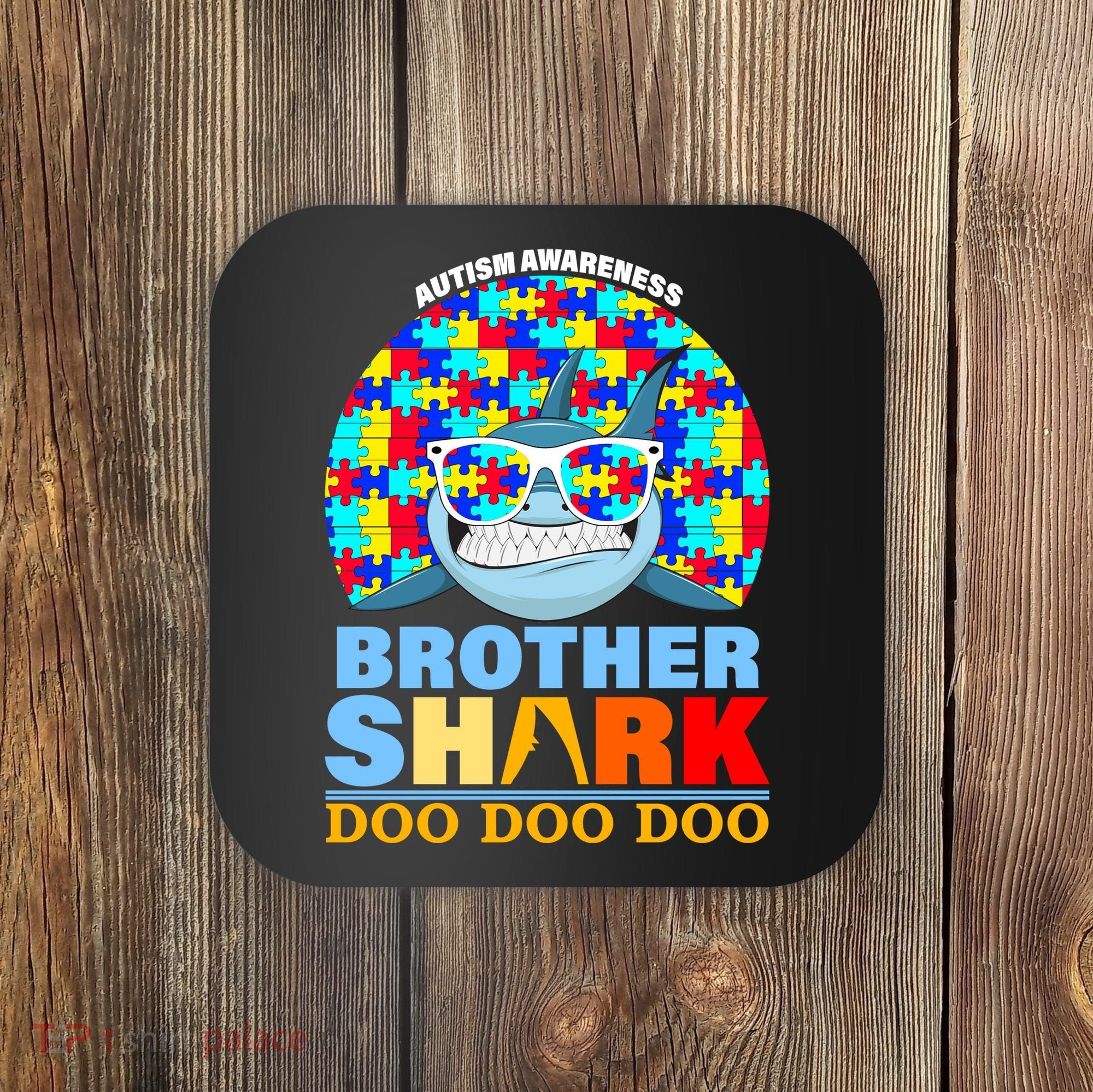 Autism Awareness Brother Shark Puzzles Coaster