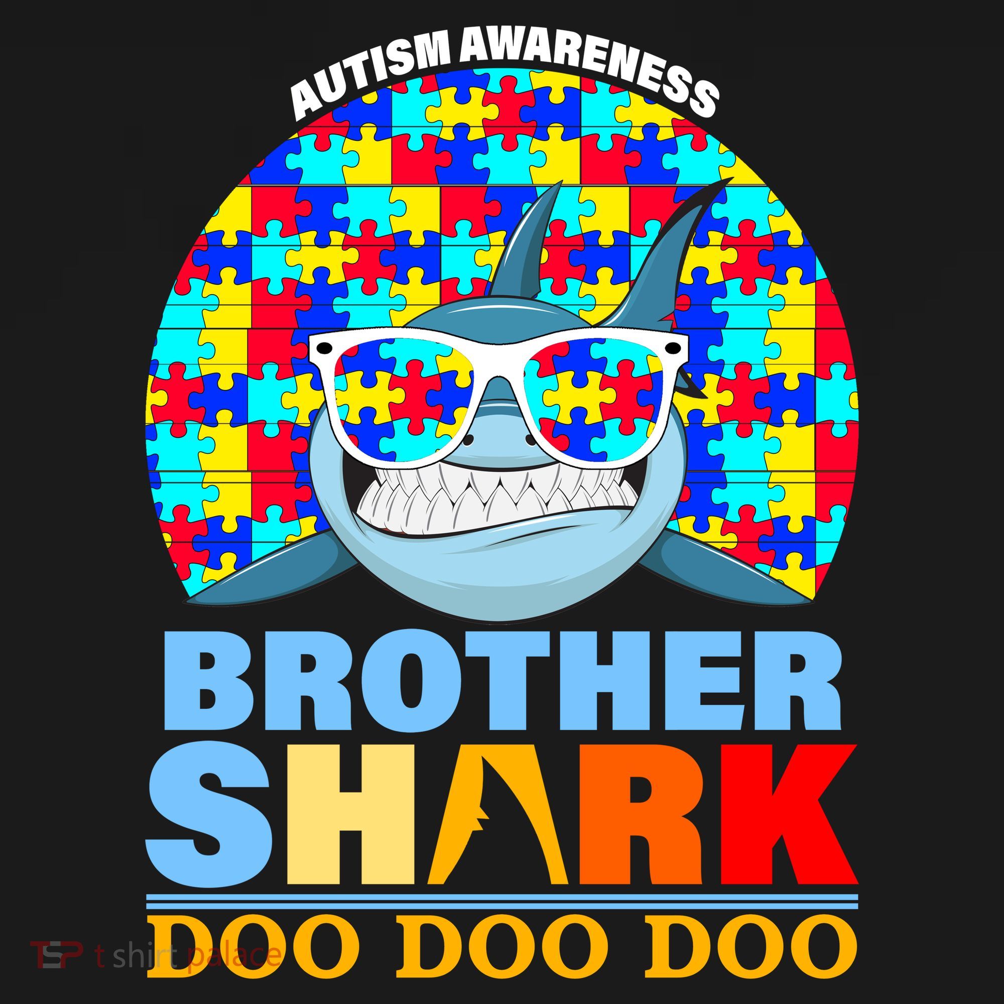 Autism Awareness Brother Shark Puzzles Pajama Set