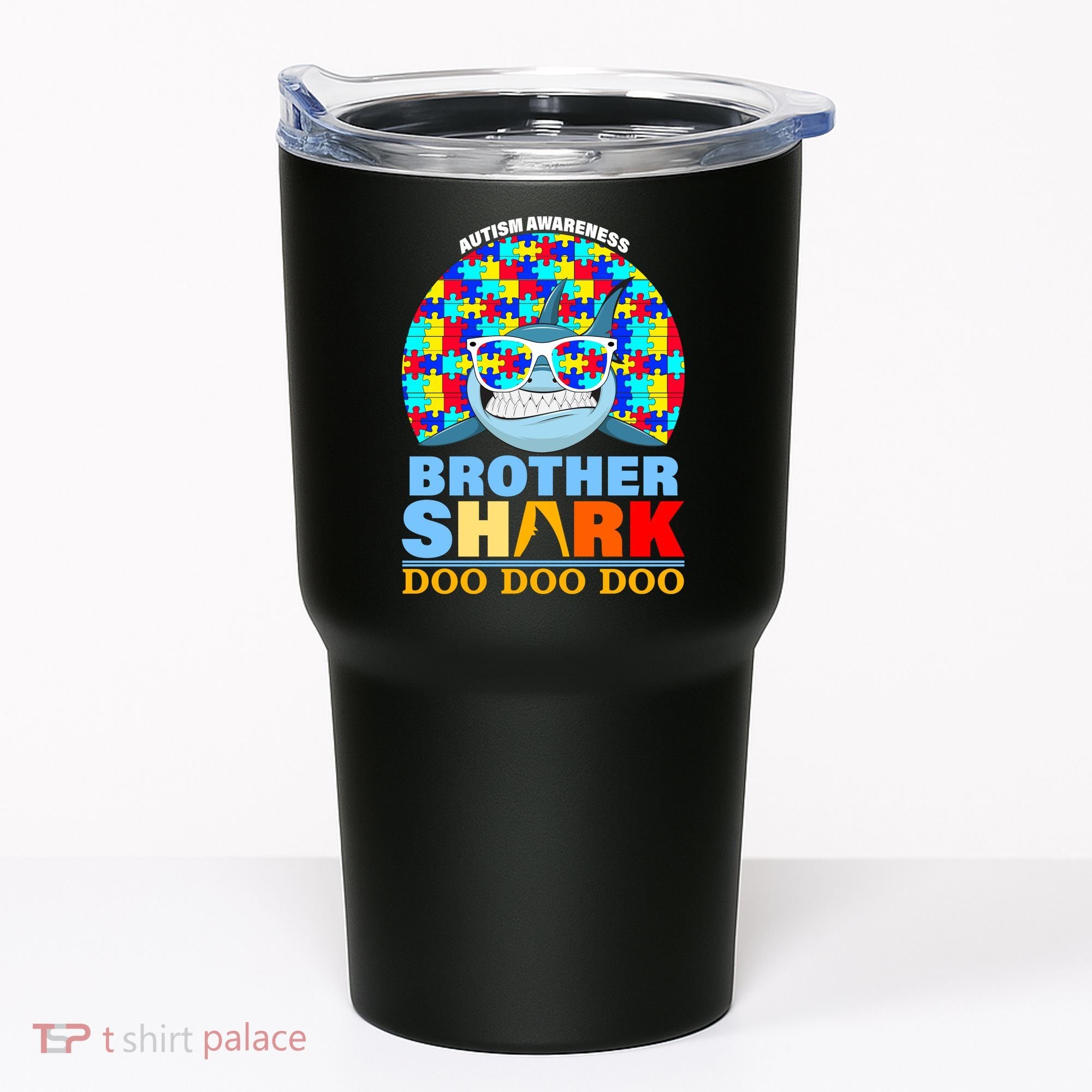 Autism Awareness Brother Shark Puzzles Tumbler