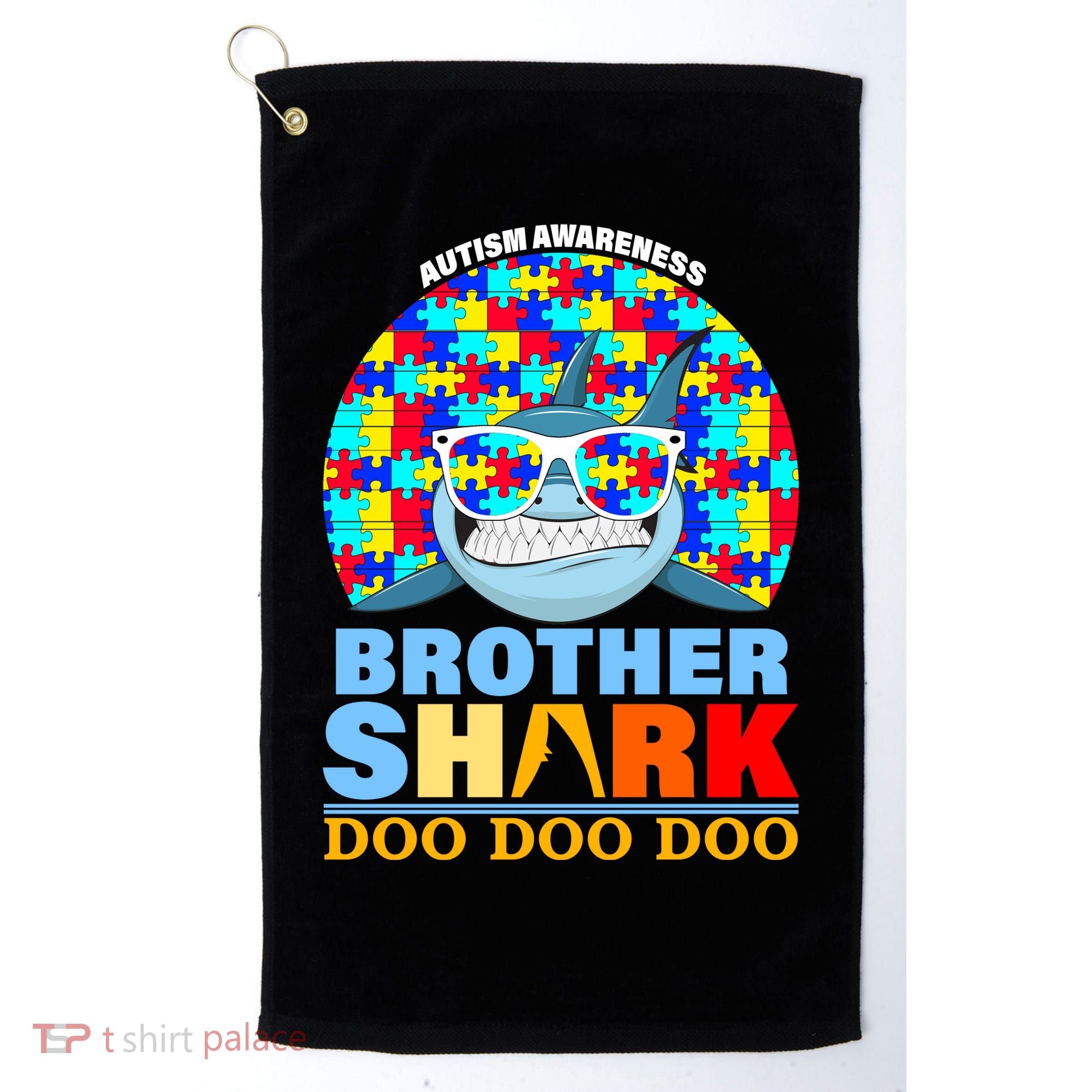 Autism Awareness Brother Shark Puzzles Golf Towel