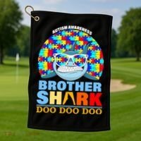 Autism Awareness Brother Shark Puzzles Golf Towel thumb 1