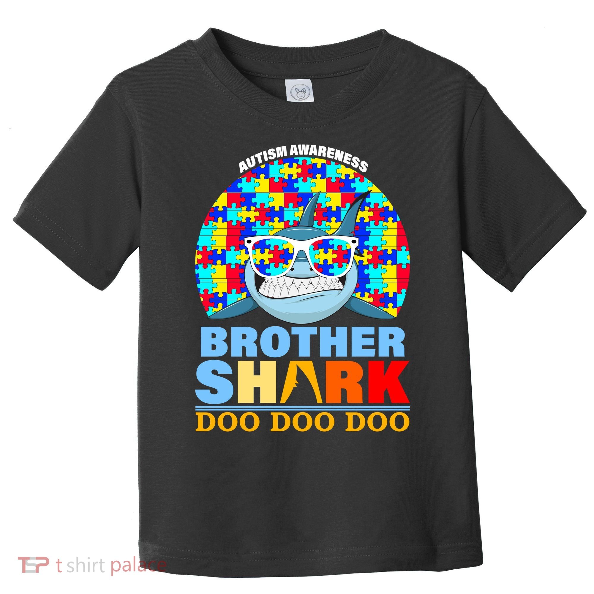 Autism Awareness Brother Shark Puzzles Toddler T-Shirt