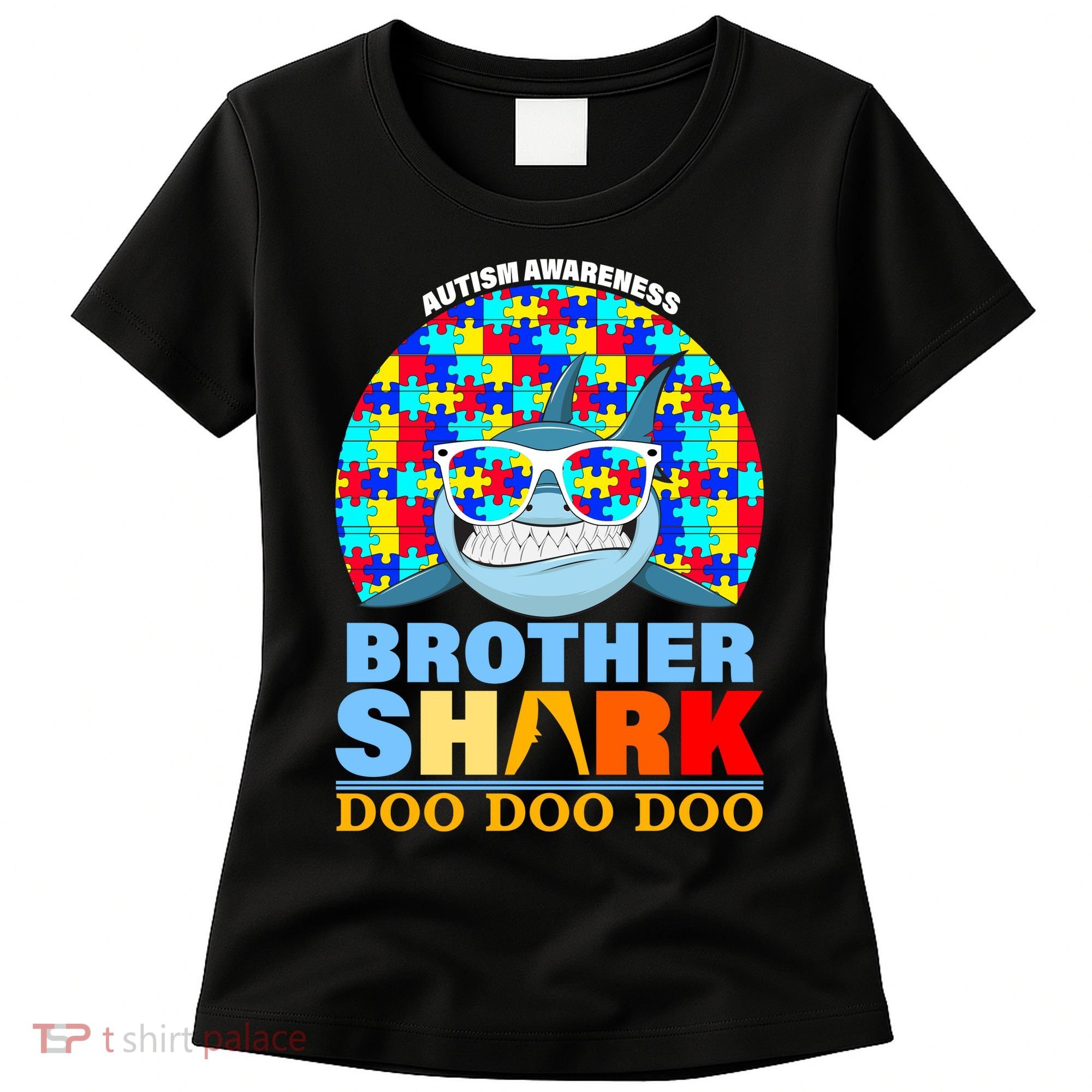 Autism Awareness Brother Shark Puzzles Women's T-Shirt