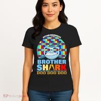 Autism Awareness Brother Shark Puzzles Women's T-Shirt thumb 4
