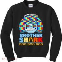 Autism Awareness Brother Shark Puzzles Kids Sweatshirt thumb 0