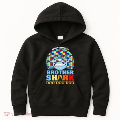 Autism Awareness Brother Shark Puzzles Kids Hoodie