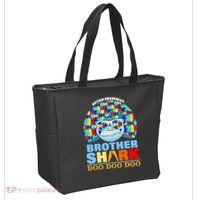 Autism Awareness Brother Shark Puzzles Tote Bag thumb 2