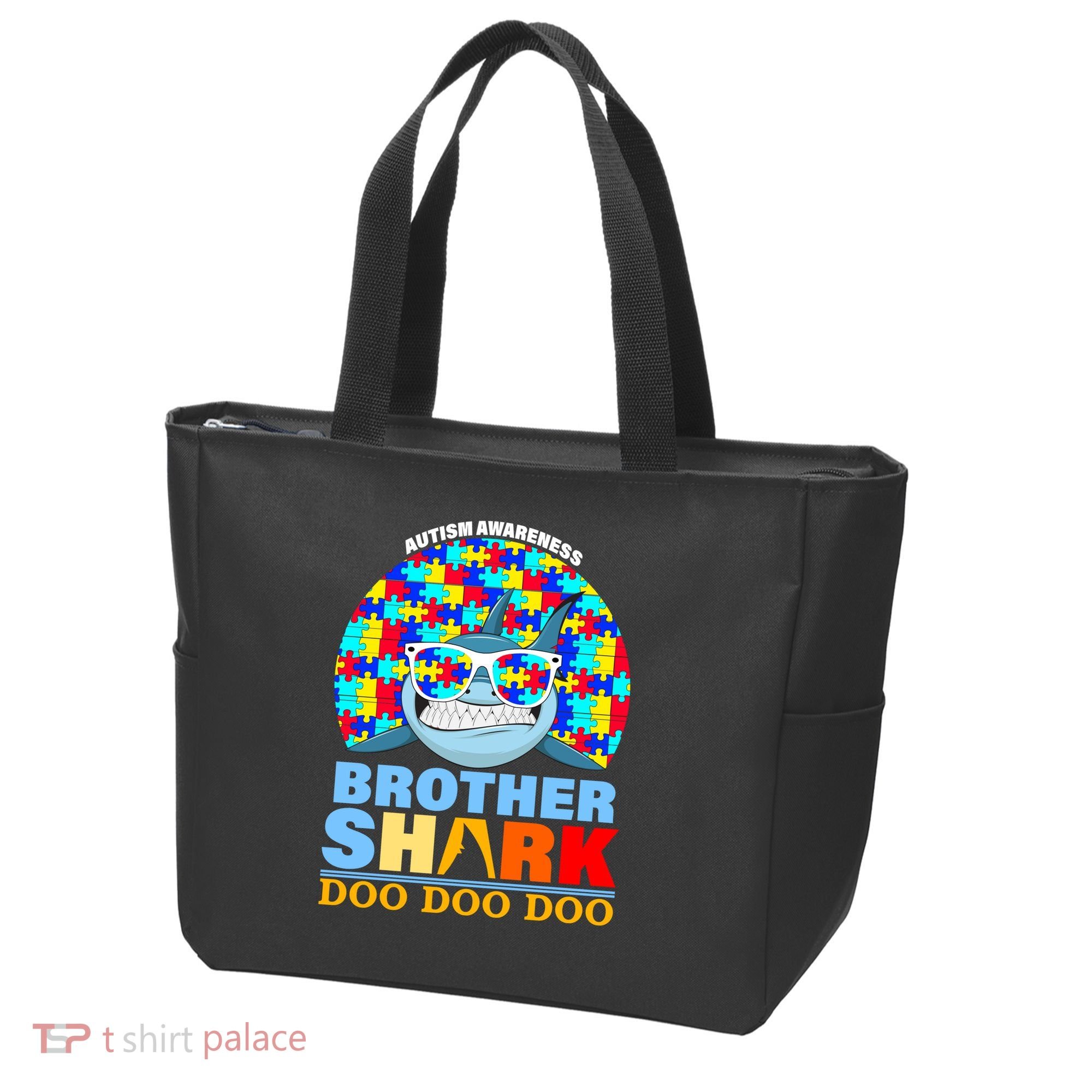 Autism Awareness Brother Shark Puzzles Tote Bag