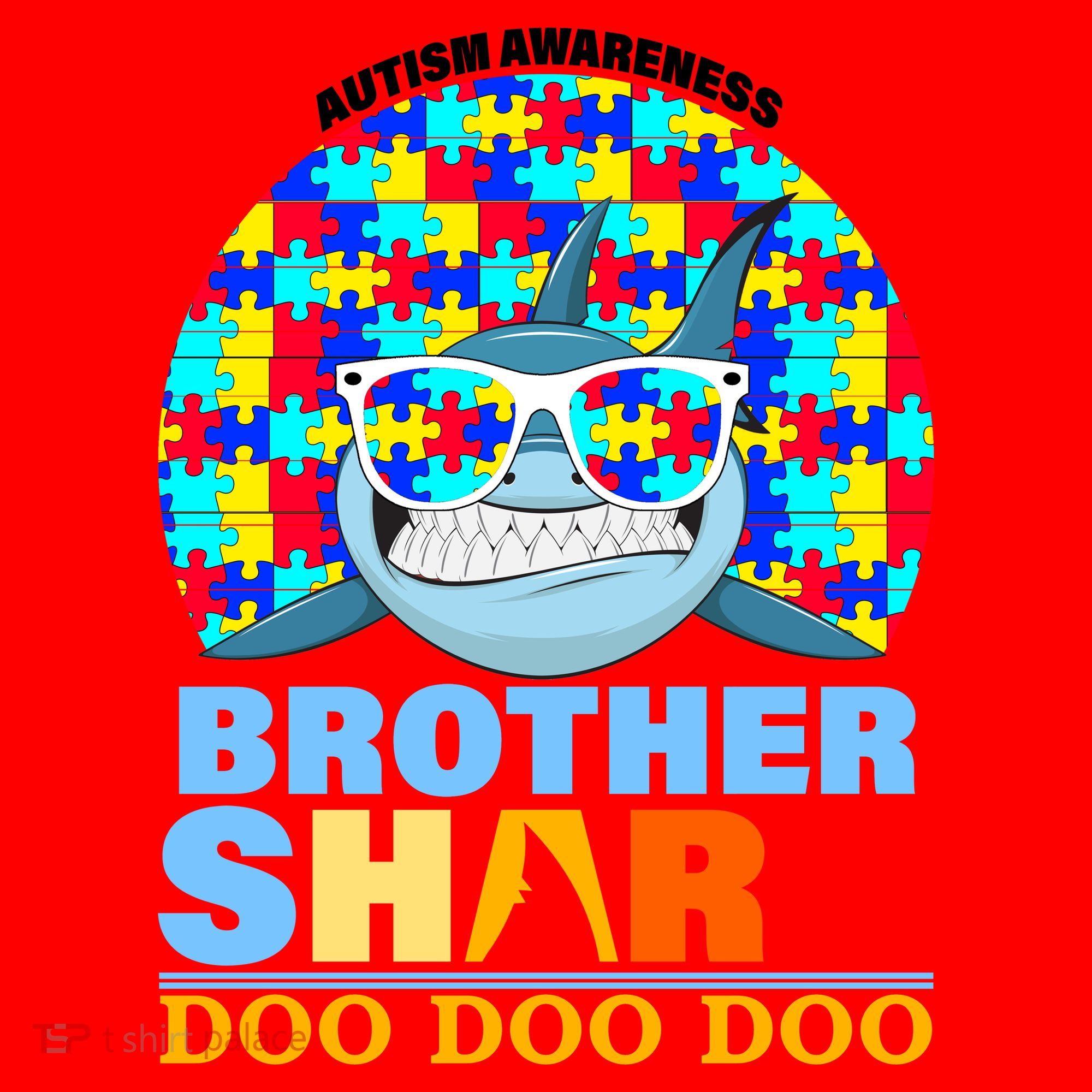 Autism Awareness Brother Shark Puzzles Santa Hat