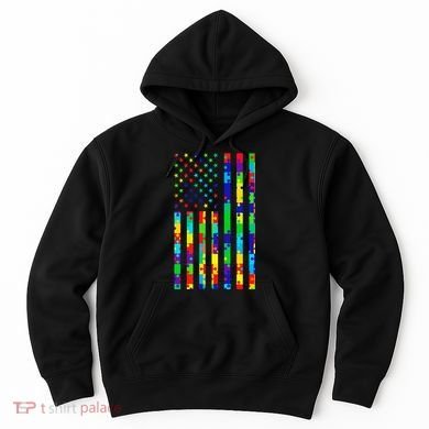 Autism Awareness Colorful Puzzle Flag Hoodie