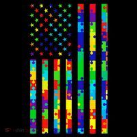 Autism Awareness Colorful Puzzle Flag T-Shirt thumb 7