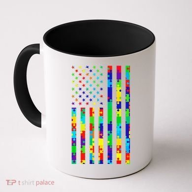Autism Awareness Colorful Puzzle Flag Coffee Mug