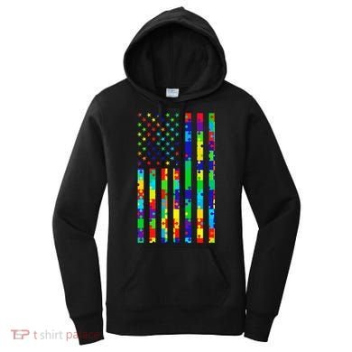 Autism Awareness Colorful Puzzle Flag Women's Hoodie