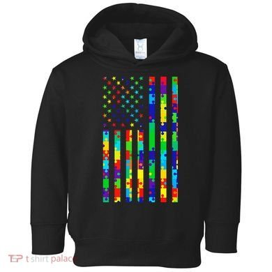Autism Awareness Colorful Puzzle Flag Toddler Hoodie