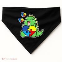 Autism Awareness Cute Dinosaur Puzzle Piece USA-Made Doggie Bandana thumb 0