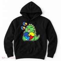Autism Awareness Cute Dinosaur Puzzle Piece Hoodie thumb 0