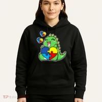 Autism Awareness Cute Dinosaur Puzzle Piece Hoodie thumb 5