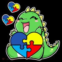 Autism Awareness Cute Dinosaur Puzzle Piece Hoodie thumb 7