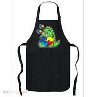 Autism Awareness Cute Dinosaur Puzzle Piece Apron thumb 0