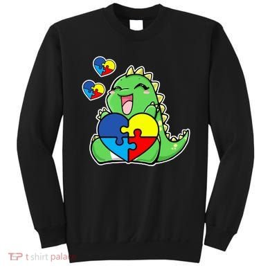 Autism Awareness Cute Dinosaur Puzzle Piece Sweatshirt