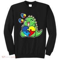 Autism Awareness Cute Dinosaur Puzzle Piece Sweatshirt thumb 0