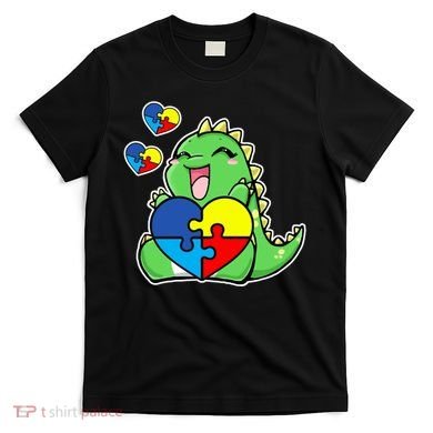 Autism Awareness Cute Dinosaur Puzzle Piece T-Shirt