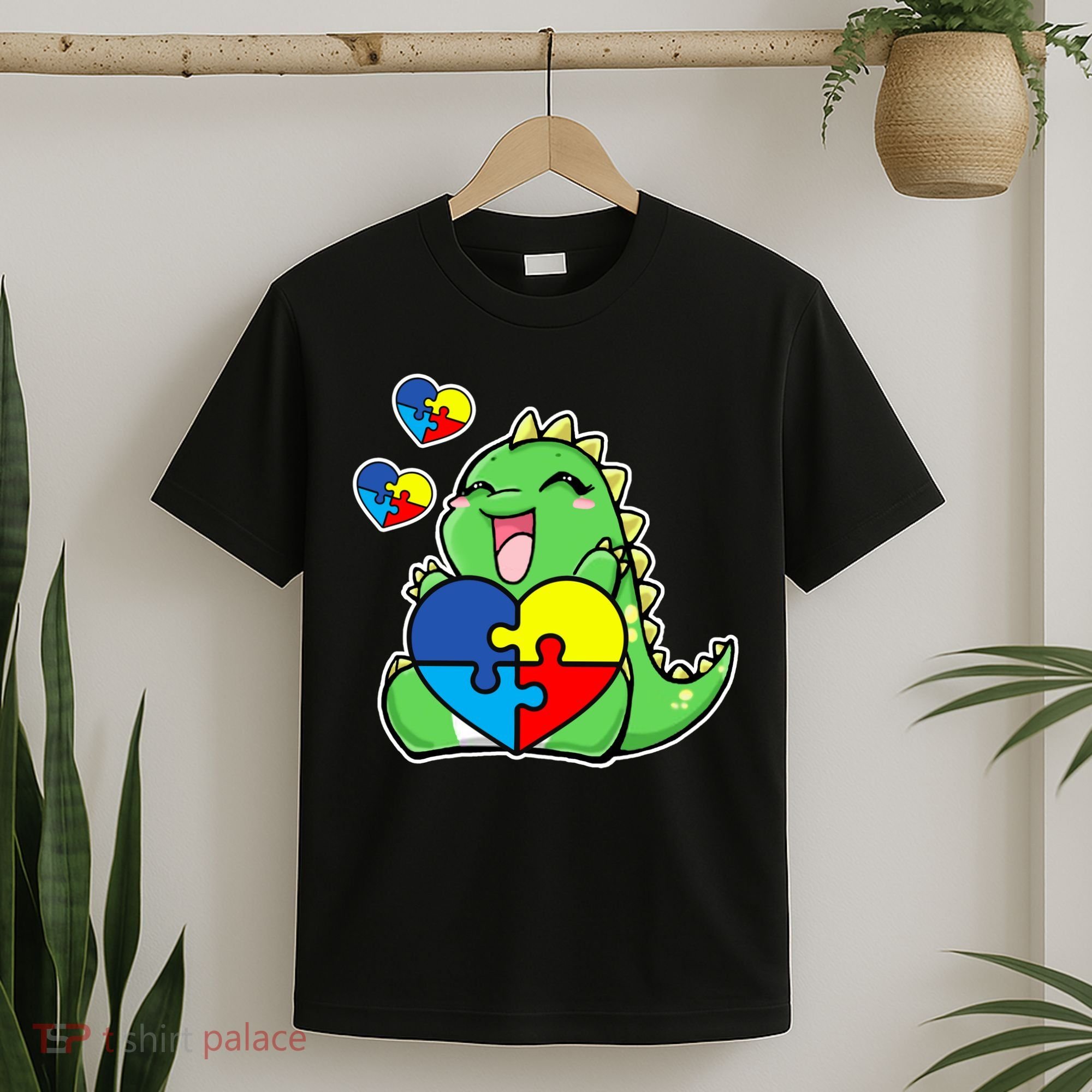 Autism Awareness Cute Dinosaur Puzzle Piece T-Shirt