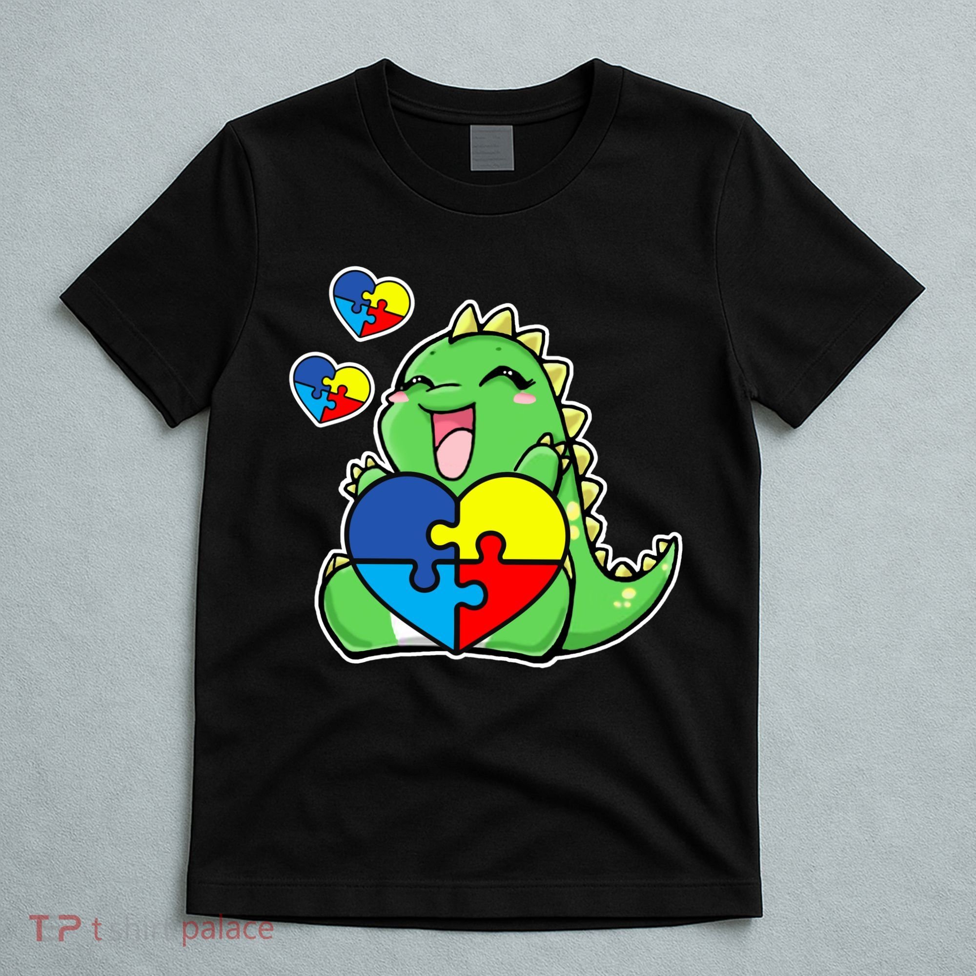 Autism Awareness Cute Dinosaur Puzzle Piece T-Shirt