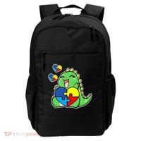 Autism Awareness Cute Dinosaur Puzzle Piece Backpack thumb 0
