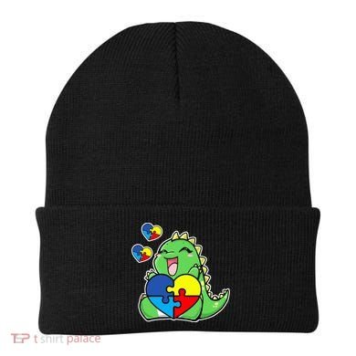Autism Awareness Cute Dinosaur Puzzle Piece Beanie