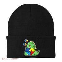 Autism Awareness Cute Dinosaur Puzzle Piece Beanie thumb 0