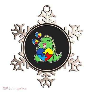 Autism Awareness Cute Dinosaur Puzzle Piece Ornament