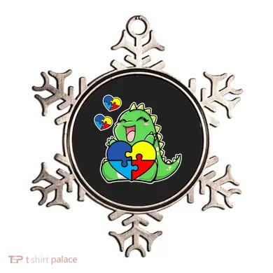 Autism Awareness Cute Dinosaur Puzzle Piece Ornament