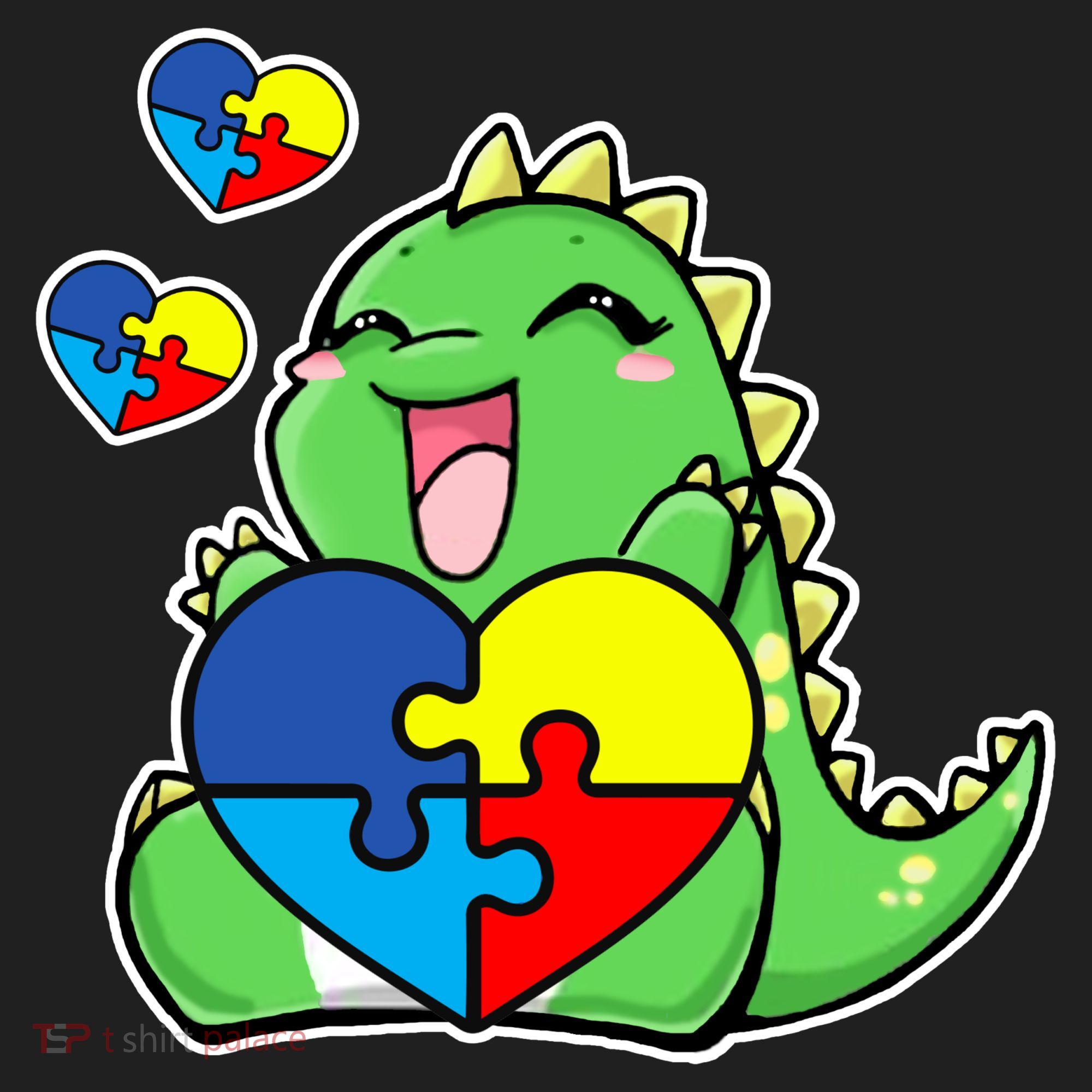 Autism Awareness Cute Dinosaur Puzzle Piece Hat