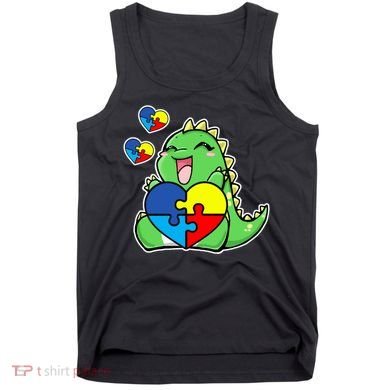 Autism Awareness Cute Dinosaur Puzzle Piece Tank Top