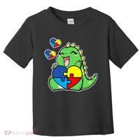 Autism Awareness Cute Dinosaur Puzzle Piece Toddler T-Shirt thumb 0