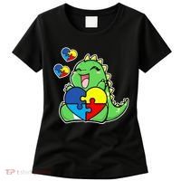 Autism Awareness Cute Dinosaur Puzzle Piece Women's T-Shirt thumb 0