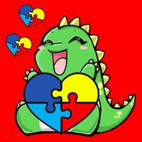 Autism Awareness Cute Dinosaur Puzzle Piece Santa Hat thumb 1