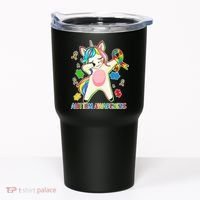 Autism Awareness Dabbing Unicorn Tumbler thumb 0