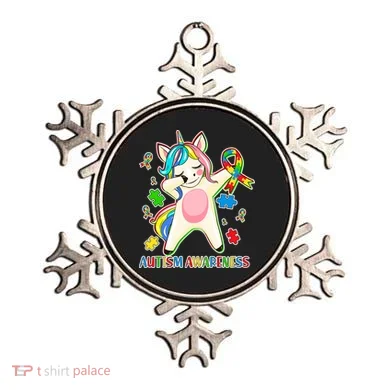 Autism Awareness Dabbing Unicorn Ornament