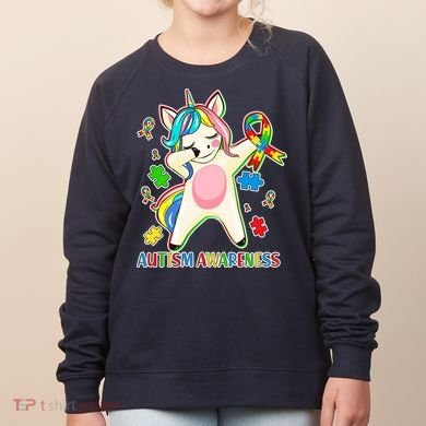 Autism Awareness Dabbing Unicorn Women's Sweatshirt