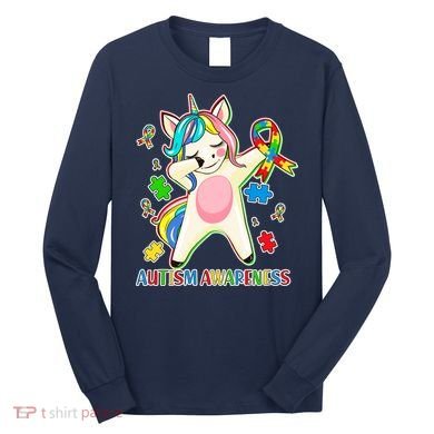 Autism Awareness Dabbing Unicorn Long Sleeve Shirt