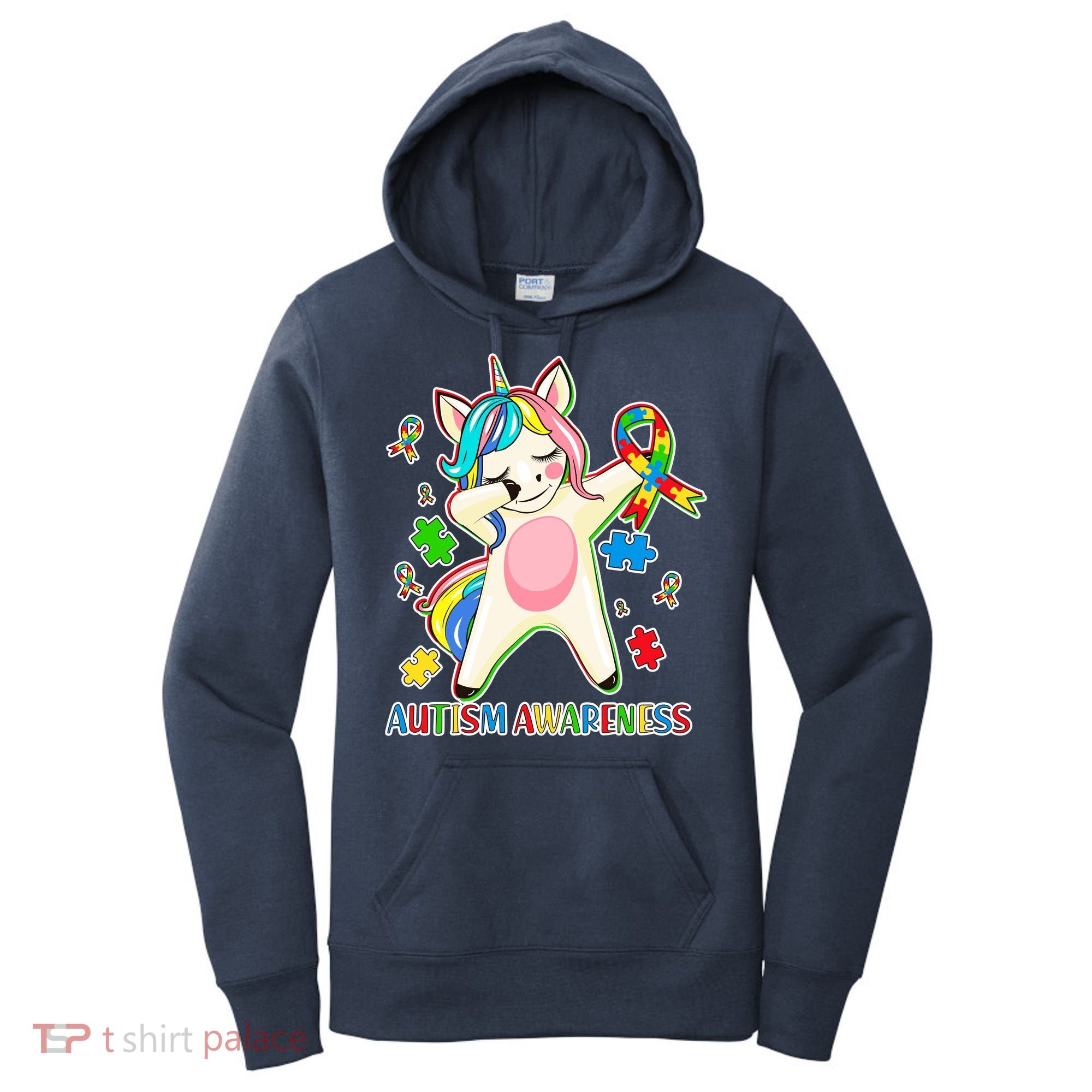 Autism Awareness Dabbing Unicorn Women's Hoodie