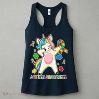 Autism Awareness Dabbing Unicorn Women's Tank Top thumb 3