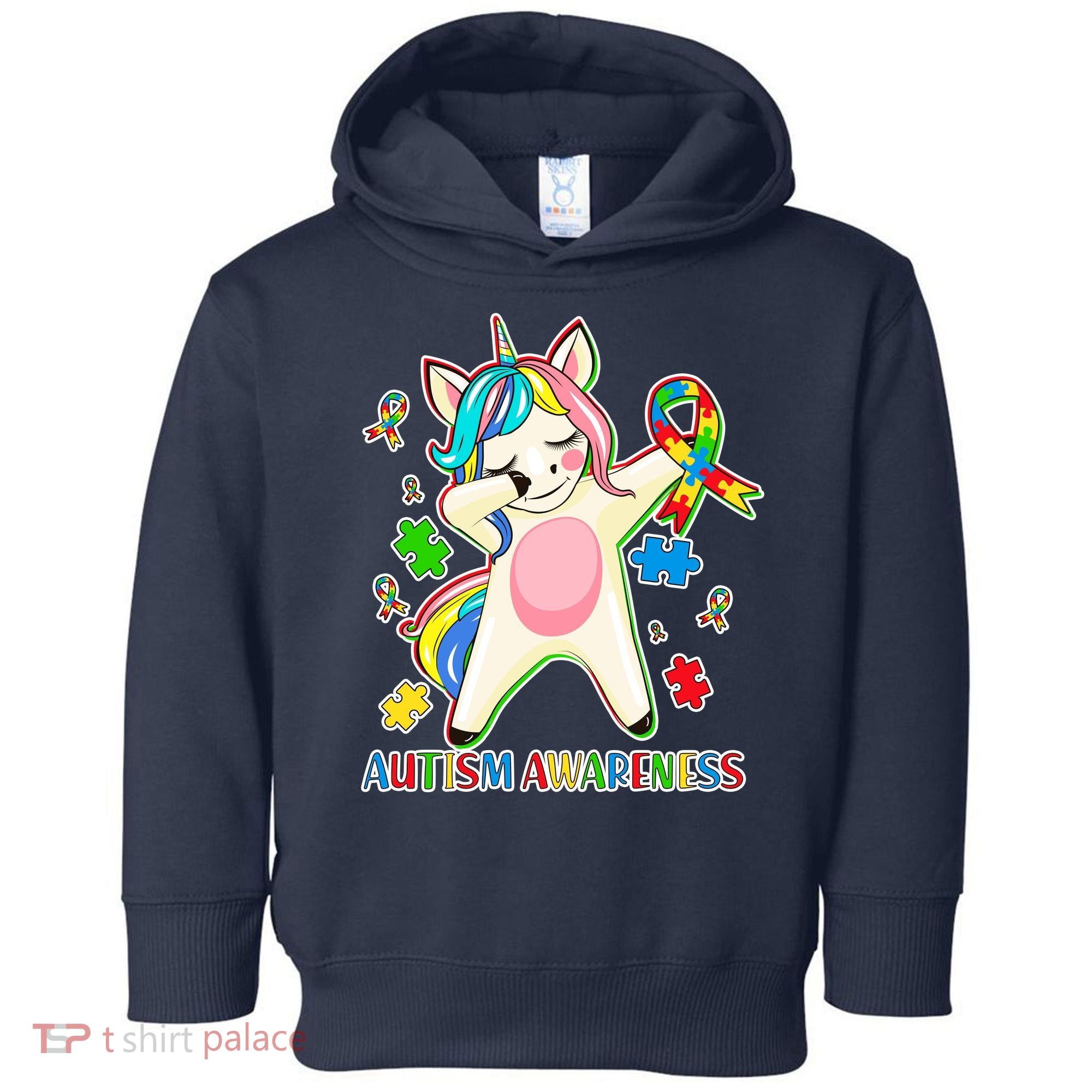Autism Awareness Dabbing Unicorn Toddler Hoodie