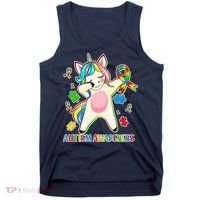 Autism Awareness Dabbing Unicorn Tank Top thumb 0